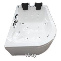 Whirlpool Bathtub Hot tub white 170 x 115 cm for 2 persons 15 jets, Varadero