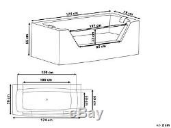 Whirlpool Bathtub Self-Supporting with Glass LED Light Waterfall Front for