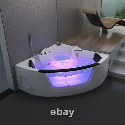 Whirlpool Bathtub With 21 Massage Nozzles+ Heater+ Ozone + Glass+LED Corner Bath