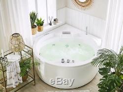 Whirlpool Bathtub With Massage Heater LED Waterfall Ozone Radio Corner Tub Round