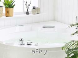 Whirlpool Bathtub With Massage Heater LED Waterfall Ozone Radio Corner Tub Round