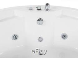 Whirlpool Bathtub With Massage Heater LED Waterfall Ozone Radio Corner Tub Round