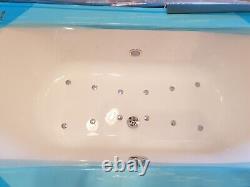 Whirlpool Cooke & Lewis Left handed P white bath with 12 chrome Base jets