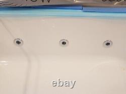 Whirlpool Cooke & Lewis Left handed P white bath with 6 chrome side jets