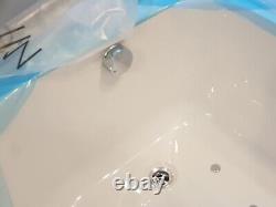 Whirlpool Cooke & Lewis Straight white bath with 12 chrome Base jets & Light
