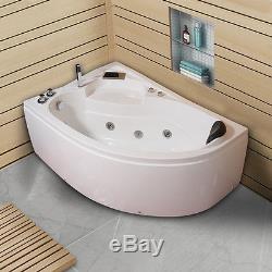 Whirlpool Corner Bath Shower Left Spa Jacuzzi Massage 1 person Bathtub L 1500mm