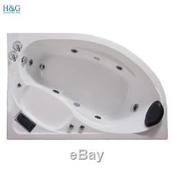Whirlpool Corner Bath Shower Right Spa Jacuzzis Massage 1 person Bathtub 1500mm