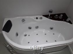 Whirlpool Corner Bath Shower Spa Jacuzzi Straight Bathtub LED lighting & control