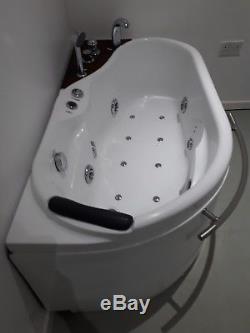 Whirlpool Corner Bath Shower Spa Jacuzzi Straight Bathtub LED lighting & control