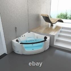 Whirlpool Corner Bath with LED 1350x 1350 mm White MARTINICA two people