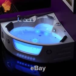 Whirlpool Corner Bathtub Luxury 2 person Double End Jacuzzi Bath 22 JETS BALI01M