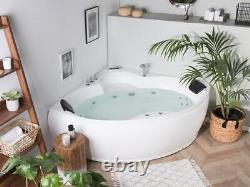 Whirlpool Corner Bathtub With 12 Massage Nozzles LED Bath Hot Tub Mounting