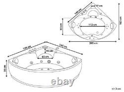 Whirlpool Corner Bathtub With 12 Massage Nozzles LED Bath Hot Tub Mounting