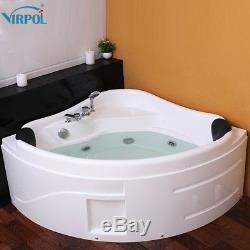 Whirlpool Massage Corner 2 Person Double Bathtub With LED Lights System 6143