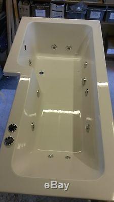 Whirlpool Shower Bath L Shaped Left hand'MATRIX' 1500mm with 10 Jet System