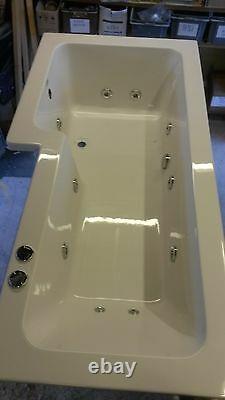 Whirlpool Shower Bath L Shaped Left hand'MATRIX' 1600mm with 10 Jet System
