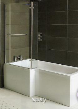 Whirlpool Shower Bath L Shaped Left hand'MATRIX' 1700mm with 10 Jet System