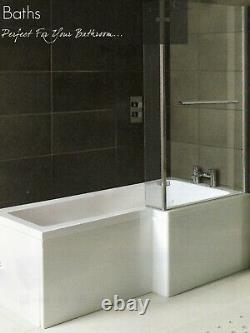 Whirlpool Shower Bath L Shaped Right Hand'MATRIX' 1500mm with 10 Jets