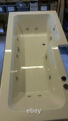 Whirlpool Shower Bath L Shaped Right Hand'MATRIX' 1600mm with 10 Jets