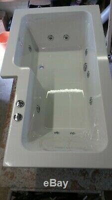 Whirlpool Shower Bath L shape with 22 Jet Hydro System Matrix 1700 Left Hand