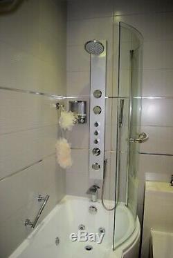 Whirlpool bath with twin head shower tower and shower screen BARGAIN