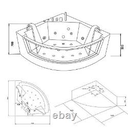 Whirlpool bathtub hot tub white 152 X 152 cm Double Pump 19 jets, Capri