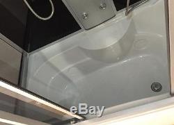Whirlpool corner bath 150 x 83 cm glass panel, lighting FM Radio Taps 2 person