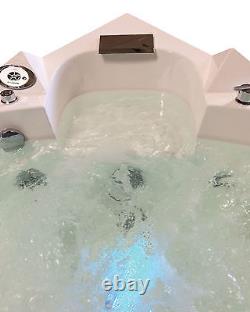 Whirlpool corner bath, glass panel, 150 x 150 cm FM Radio Taps HOT TUB TENERIFE