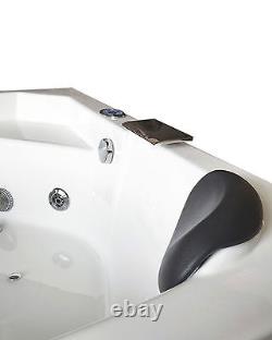 Whirlpool corner bath tub 150 x 150 cm glass panel, HOT TUB Taps Ibiza