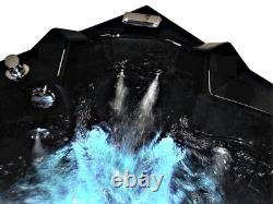 Whirlpool massage hydrotherapy Black corner bathtub hot tub 2 two person 59.05