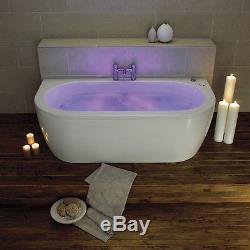 White Trojan Decadence Twin Ended 12 Jet Whirlpool Bath with Chromotherapy