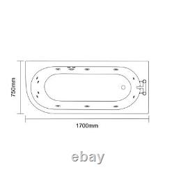 Wholesale Domestic Arc 1700mm x 750mm 12 Jet Chrome Flat Jet Right Hand Curved W