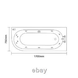 Wholesale Domestic Arc 1700mm x 750mm 12 Jet Chrome V-Tec Right Hand Curved Whir