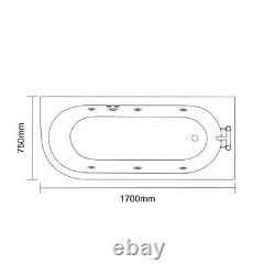 Wholesale Domestic Arc 1700mm x 750mm 6 Jet Chrome Flat Jet Right Hand Curved Wh