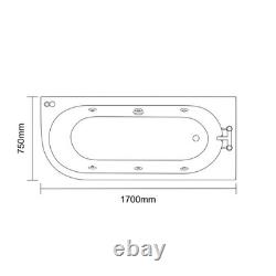 Wholesale Domestic Arc 1700mm x 750mm 6 Jet Chrome V-Tec Right Hand Curved Whirl