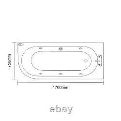 Wholesale Domestic Arc 1700mm x 750mm 6 Jet Matt Black V-Tec Right Hand Curved W