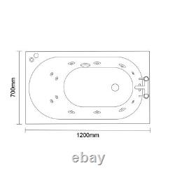 Wholesale Domestic Compact 1200mm x 700mm 12 Jet Chrome V-Tec Single Ended Whirl