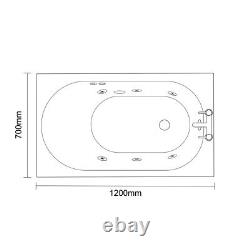 Wholesale Domestic Compact 1200mm x 700mm 6 Jet Chrome Flat Jet Single Ended Whi