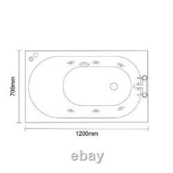 Wholesale Domestic Compact 1200mm x 700mm 6 Jet Chrome V-Tec Single Ended Whirlp