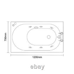 Wholesale Domestic Compact 1200mm x 700mm 6 Jet Matt Black V-Tec Single Ended Wh