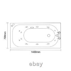 Wholesale Domestic Compact 1400mm x 700mm 12 Jet Chrome V-Tec Single Ended Whirl