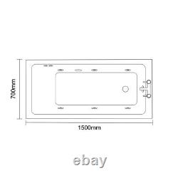 Wholesale Domestic Slim Edge 1500mm x 700mm 6 Jet Chrome Flat Jet Single Ended W