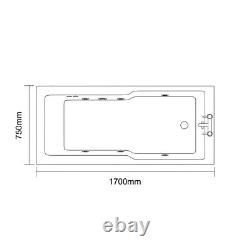 Wholesale Domestic Square 1700mm x 750mm 6 Jet Chrome Flat Jet Single Ended Whir