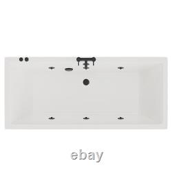 Wholesale Domestic Square 1800mm x 800mm 6 Jet Matt Black V-Tec Double Ended Whi