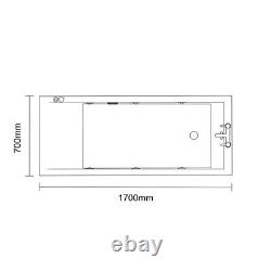 Wholesale Domestic Summit 1700mm x 700mm 6 Jet Matt Black V-Tec Single Ended Whi