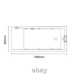 Wholesale Domestic Summit 1800mm x 800mm 6 Jet Matt Black V-Tec Single Ended Whi