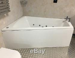 XD19 1700mm Whirlpool 8 Jet Spa Corner 1300mm Double Ended Offset Shower Bath LH