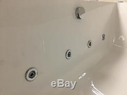 XD19 1700mm Whirlpool 8 Jet Spa Corner 1300mm Double Ended Offset Shower Bath LH