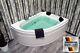 XXL Double Whirlpool Bathtub With 25 Massage Nozzles Heater Ozone Corner Right