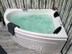 XXL Double Whirlpool Bathtub With 25 Massage Nozzles Heater Ozone Corner Right